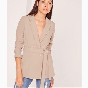 Misguided tie waist blazer size 4